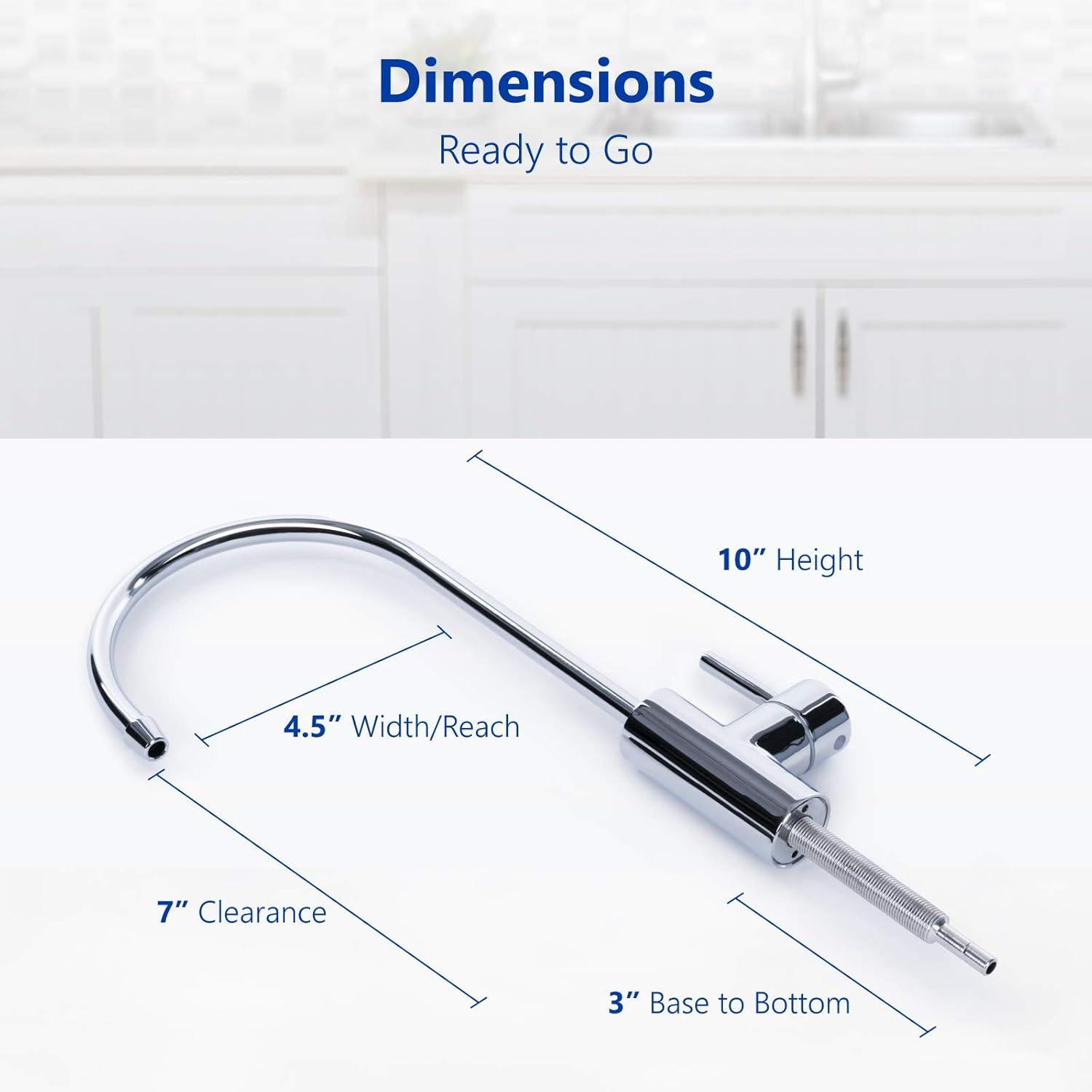 Express Water Modern Water Filter Faucet – Chrome – Drinking Water Faucet – Reverse Osmosis Filtration System and Kitchen Sink Beverage Faucet – Simple 3-Piece Easy Install Faucet