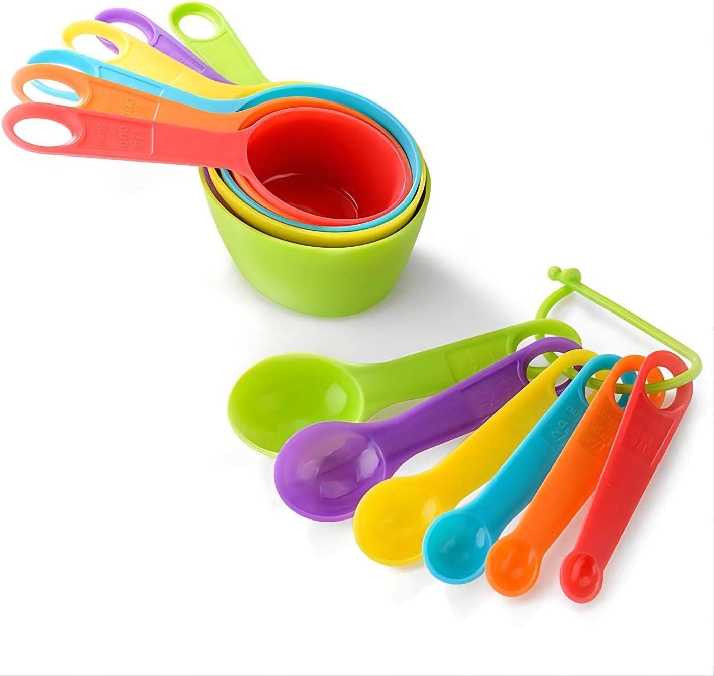 SPOORYYO 12-Piece Colorful Stackable Measuring Cup and Spoon Set for Precise Baking and Cooking