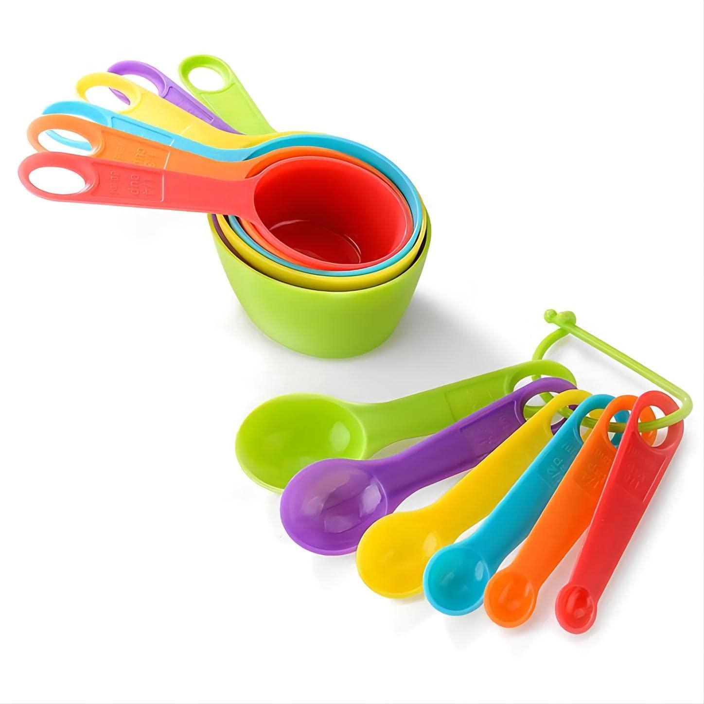 SPOORYYO 12-Piece Colorful Stackable Measuring Cup and Spoon Set for Precise Baking and Cooking