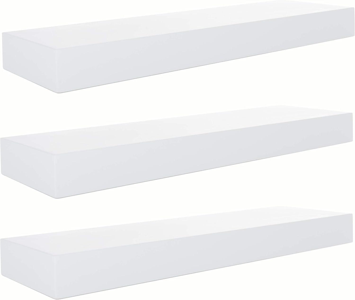 KG Kieragrace Modern Maine Wall Shelves in White (Set of 3)