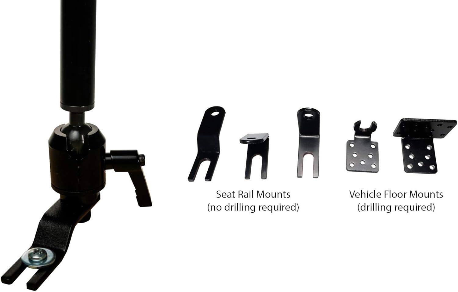 Black Aluminum Adjustable Security Vehicle Tablet Mount