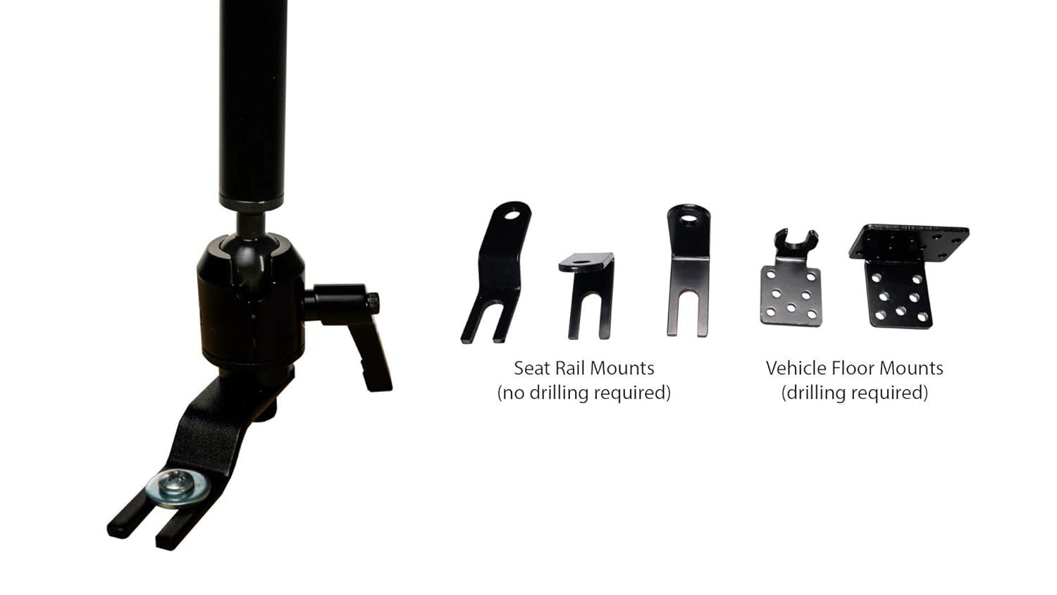 CTA Digital Security Vehicle Mount - CTA Universal Aluminum Locking Tablet Mount for 7-14" Tablet - Compatible with iPad 7th/ 8th/ 9th Gen 10.2", iPad Pro 12.9", iPad Air 3, Surface Pro 4, Galaxy Tab