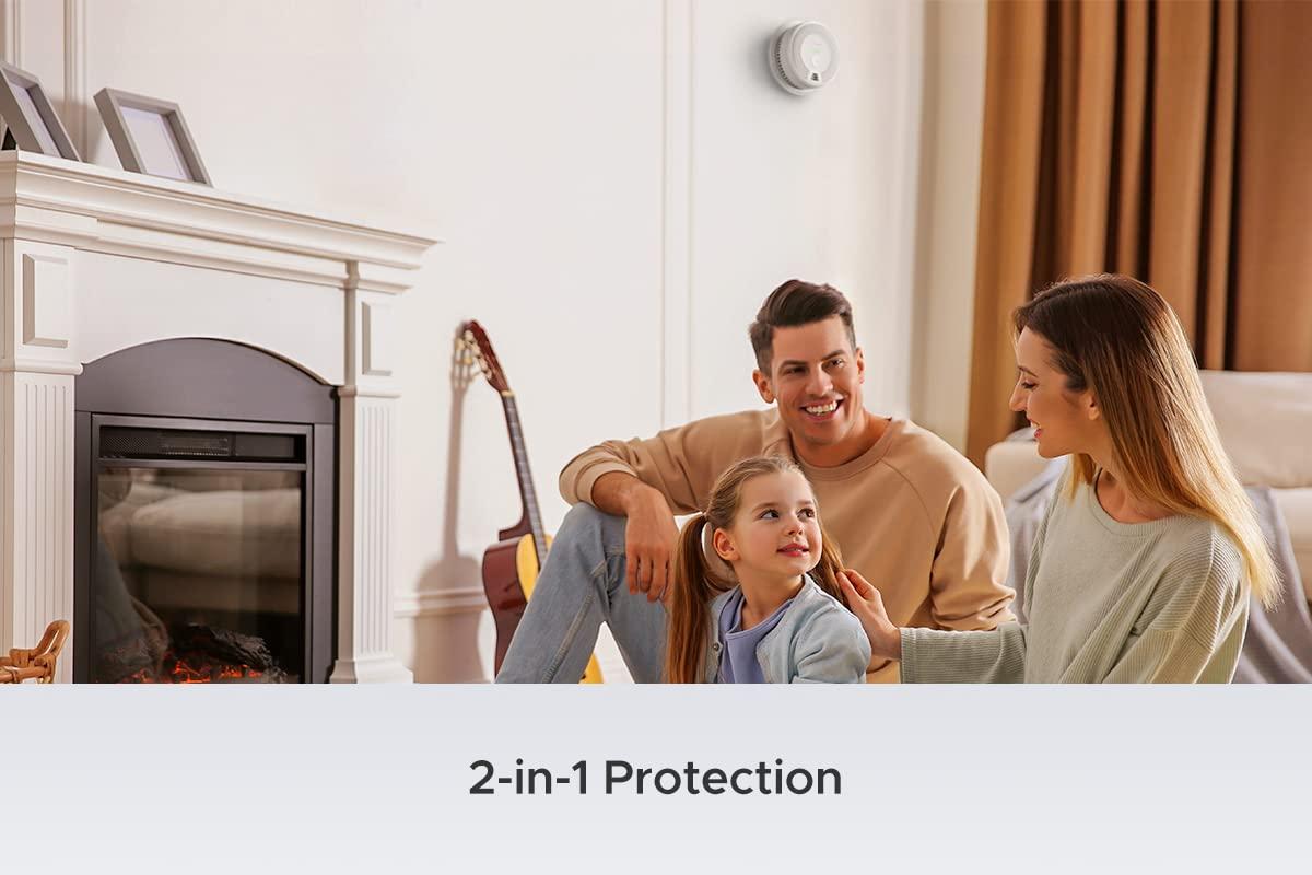 X-Sense Wireless Interconnected Combination Smoke and Carbon Monoxide Detector, 10-Year Battery Powered Fire and CO Alarm, SC06-W, Pack of 1