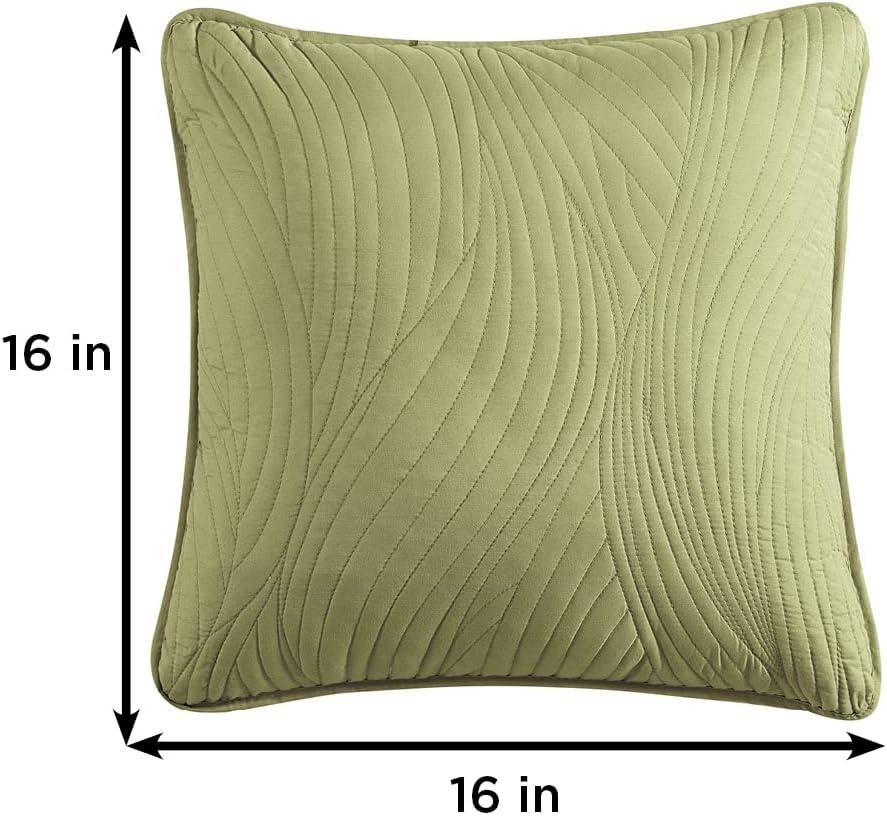 Sage Green Microfiber Geometric Square Toss Pillow