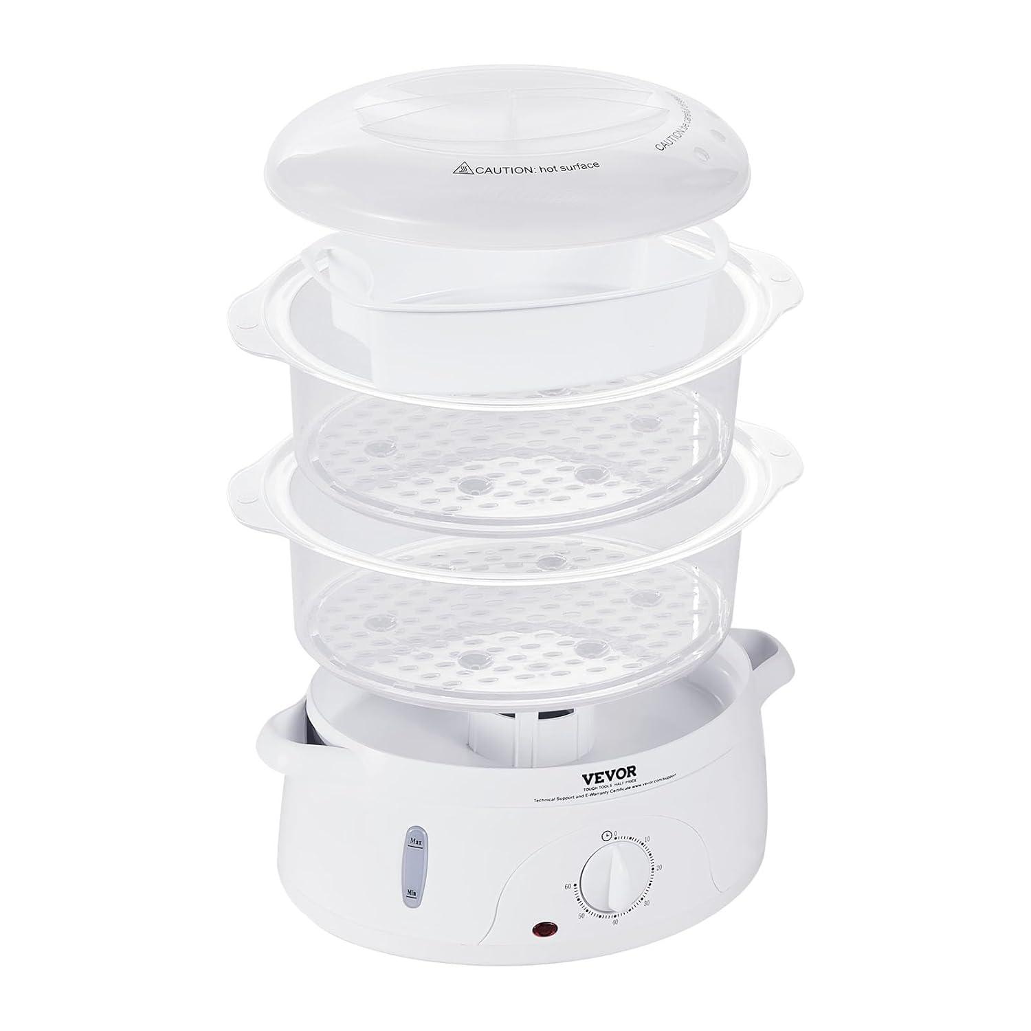 VEVOR VEVOR 7.4Qt Electric Food Steamer 2-Tier Vegetable Steamer & 60 Min Timer 800W