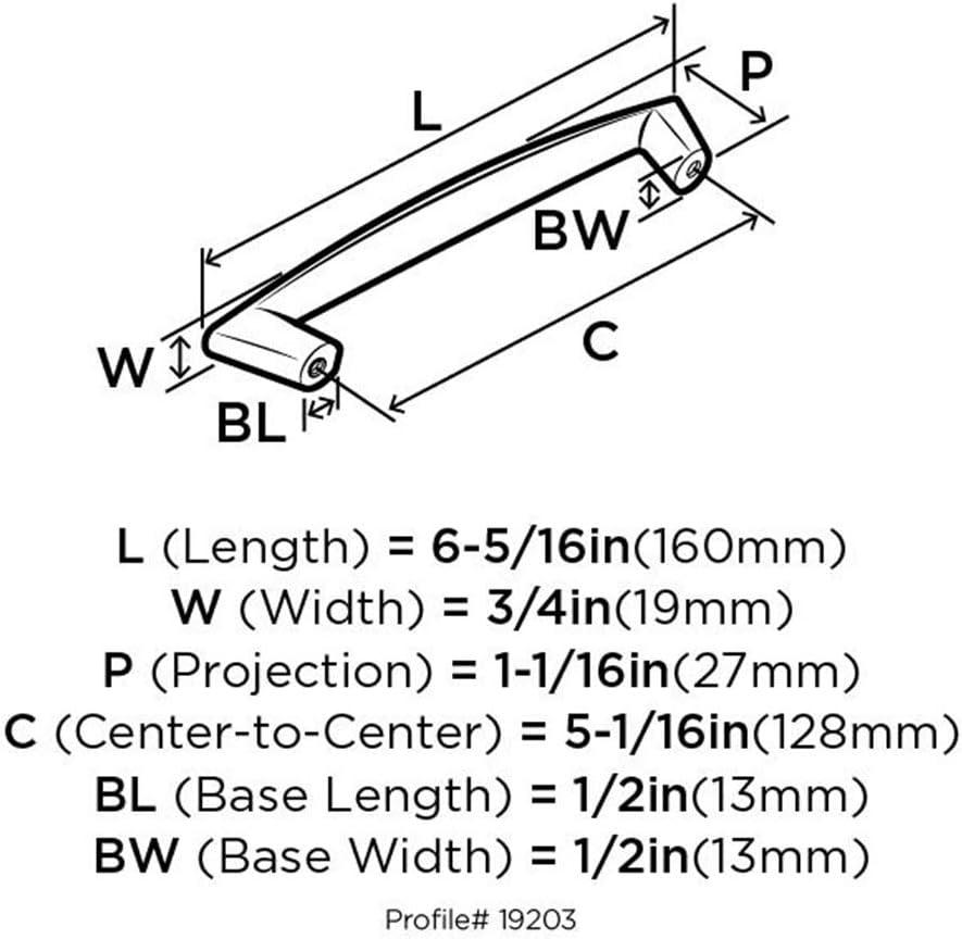 Satin Nickel 5-1/16 Inch Modern Cabinet Pull Handle