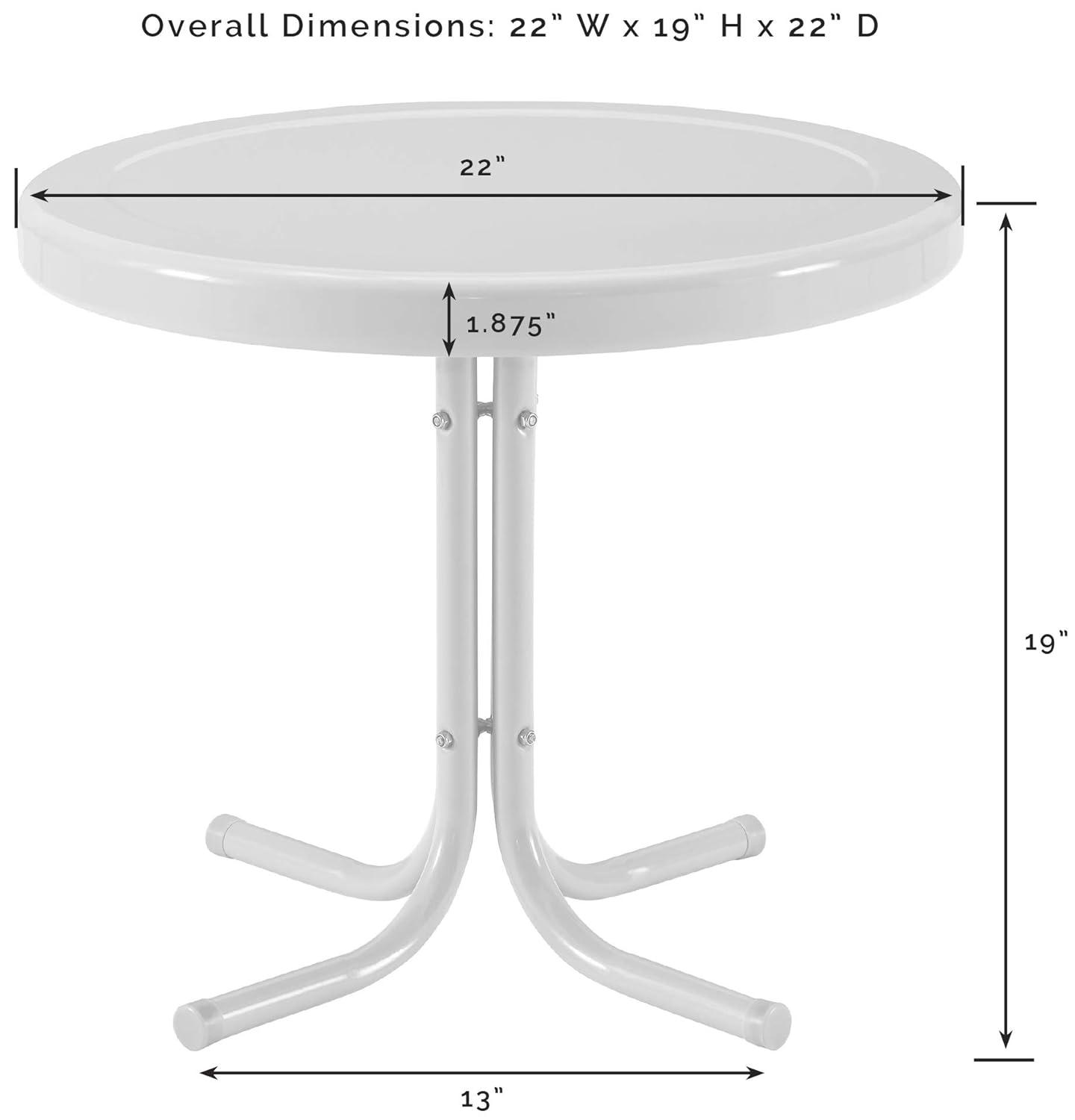 Crosley Retro Metal Patio Side Table Pastel Blue Satin: Vintage Style, Round, Weather-Resistant