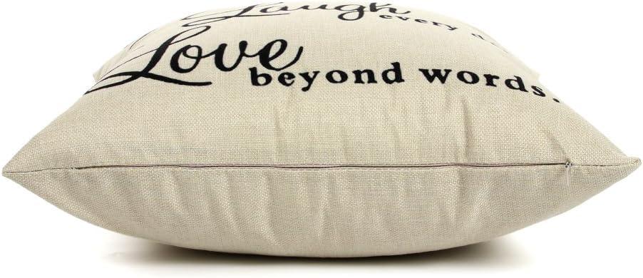 Live Laugh Love Quote Cotton Linen Throw Pillow Cover