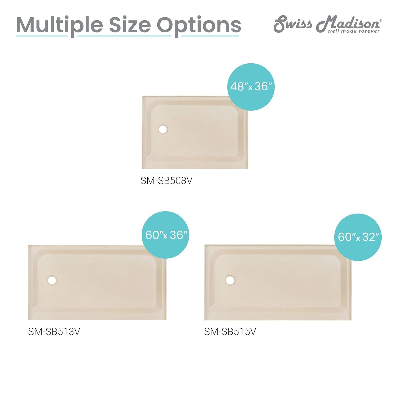 Voltaire 36" x 36" Single-Threshold, Center Drain, Shower Base