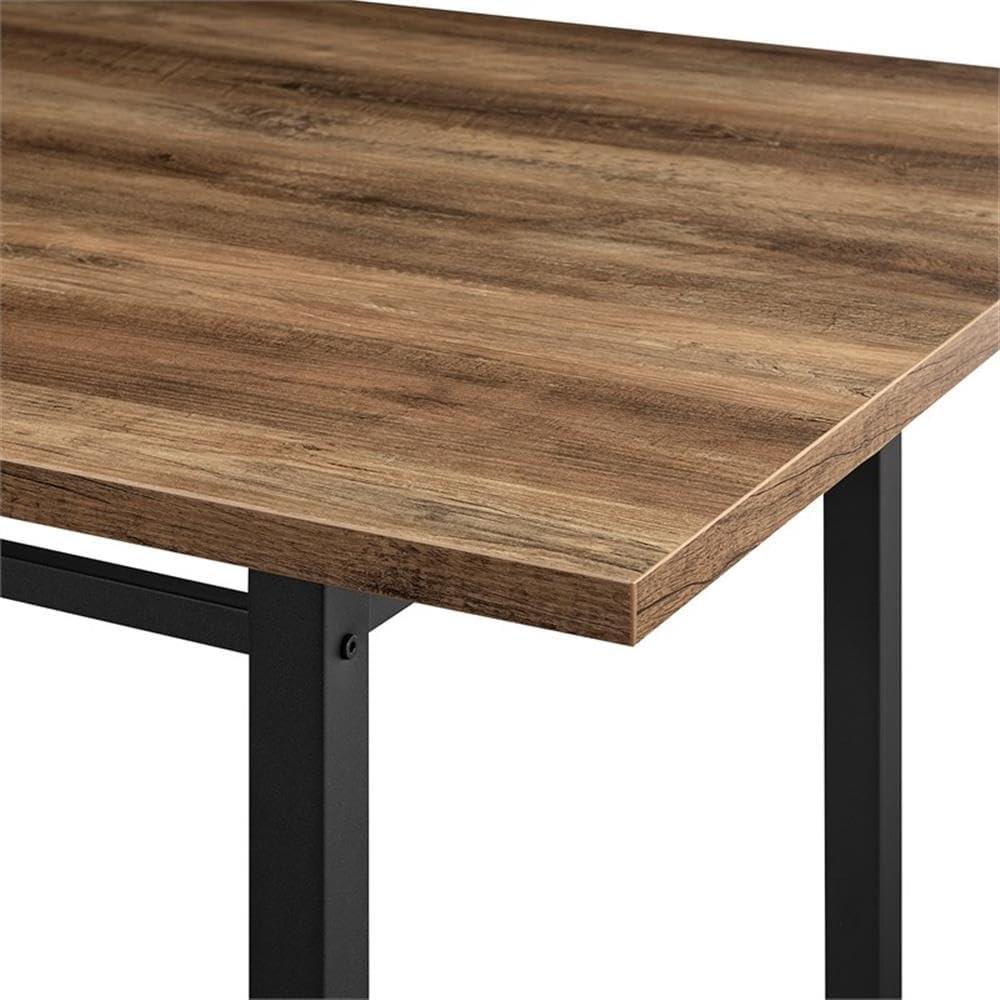 Pemberly Row 60" Contemporary Wood and Metal Dining Table - Rustic Oak / Black