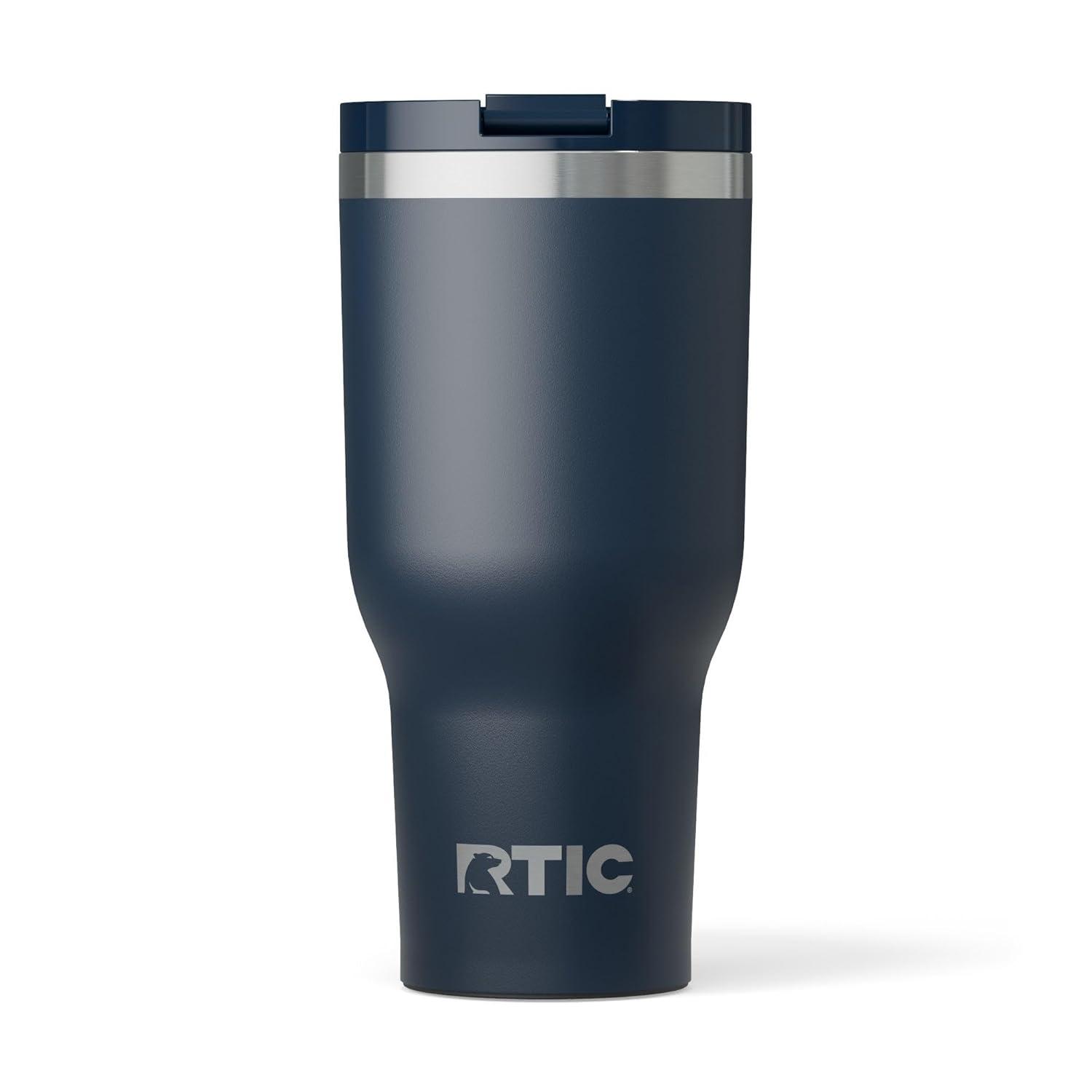 RTIC 40 oz Ceramic Lined Insulated Essential Tumbler, Leak-Resistant Lid, Navy