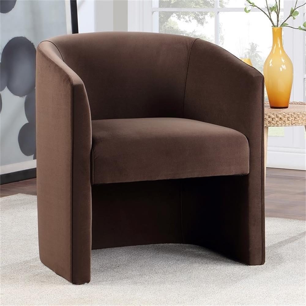 Iris Upholstered Dining or Accent Chair in Cocoa Velvet