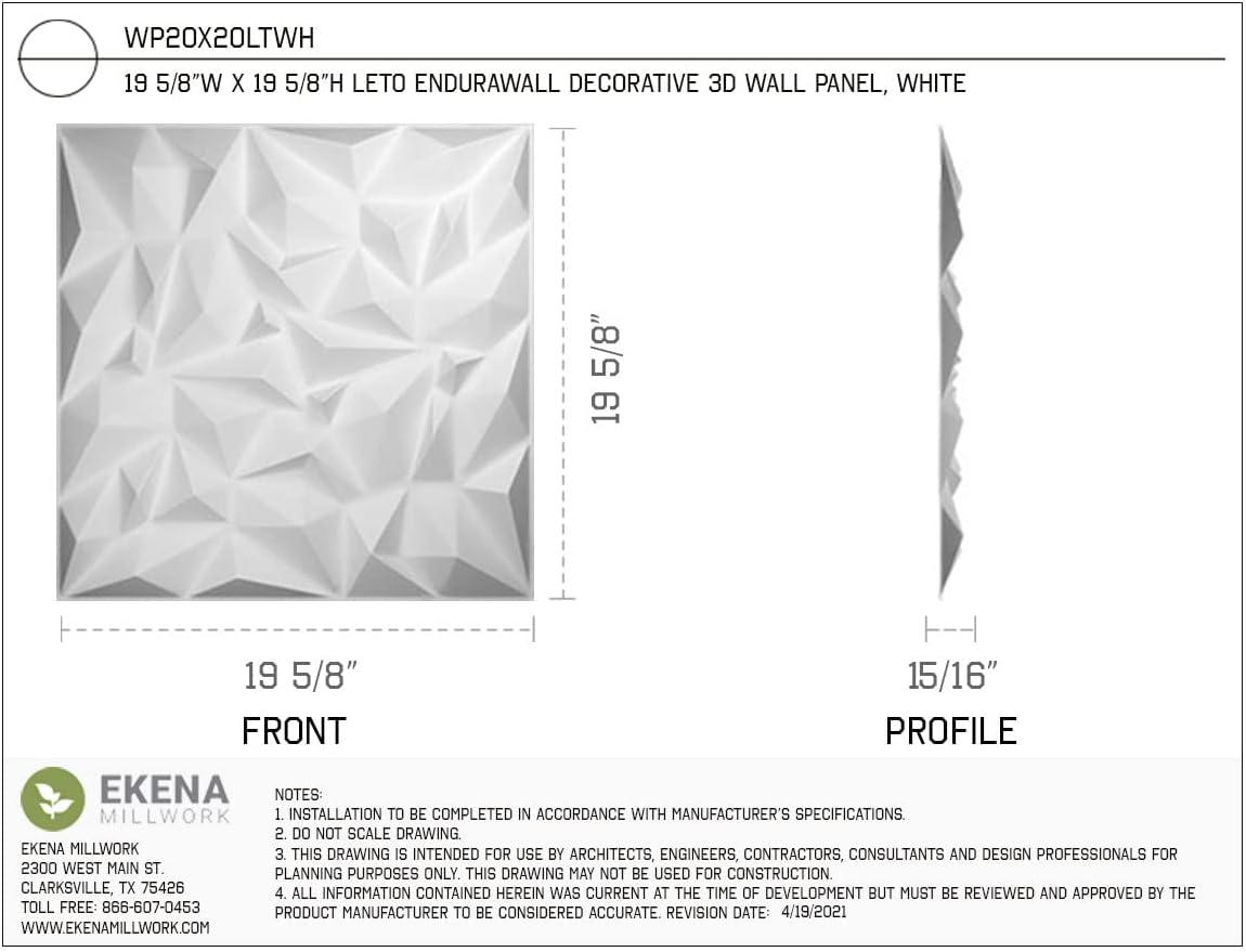 19 5/8"W x 19 5/8"H Leto EnduraWall Decorative 3D Wall Panel Covers 2.67 Sq. Ft.