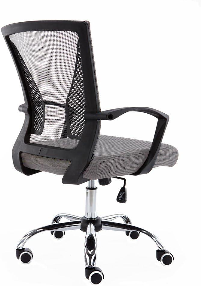 Modern Home Zuna Mid-Back Office Task Chair - Ergonomic Back Supporting Mesh Back Desk Chair (Black/Gray)