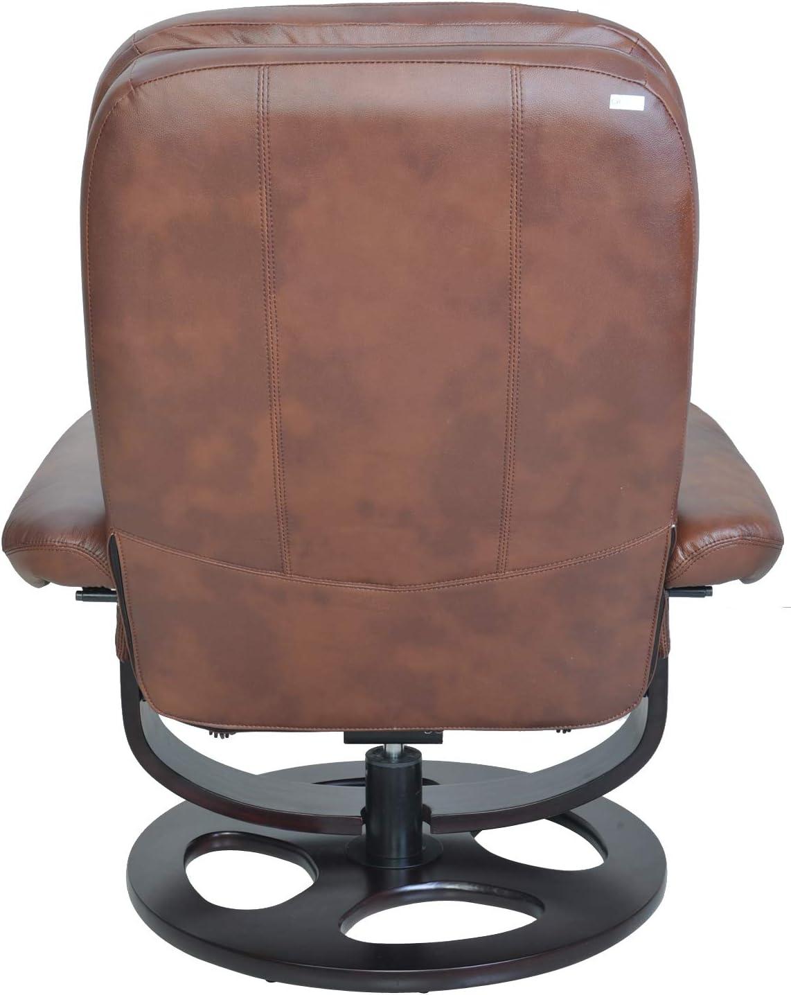 Barcalounger 15-8021 Jacque Swivel Pedestal Recliner w/Ottoman, Whiskey