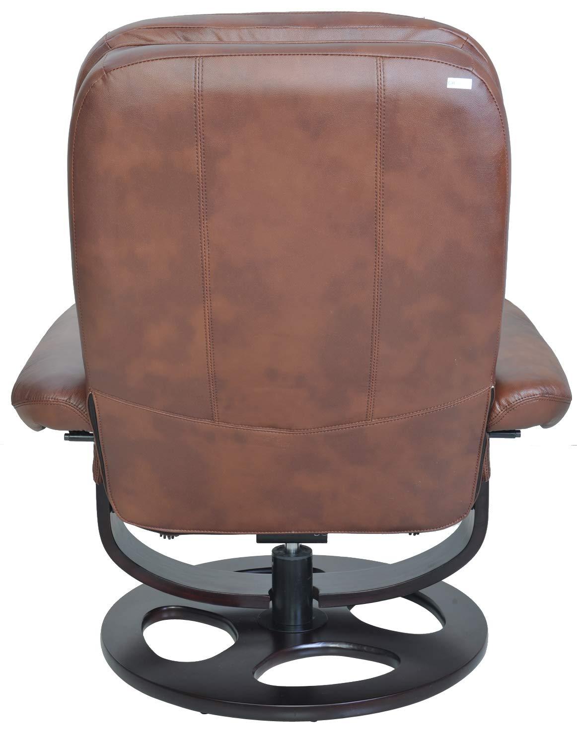 Barcalounger 15-8021 Jacque Swivel Pedestal Recliner w/Ottoman, Whiskey