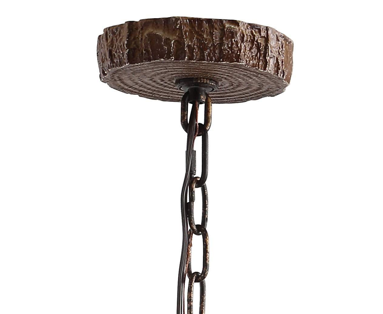 JONATHAN Y Speller 27" Adjustable Resin Antler 3-Light LED Chandelier, Brown