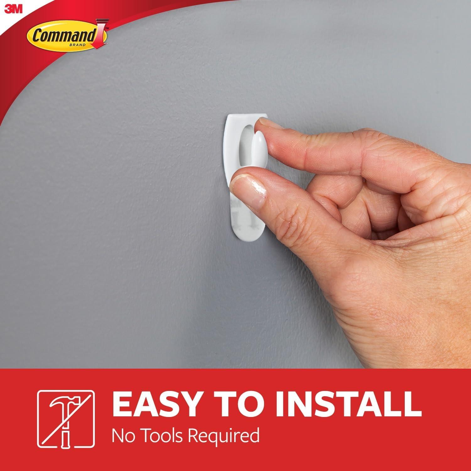 Command Mini Wall Hooks, White, Damage Free Decorating, 18 Hooks and 24 Command Strips
