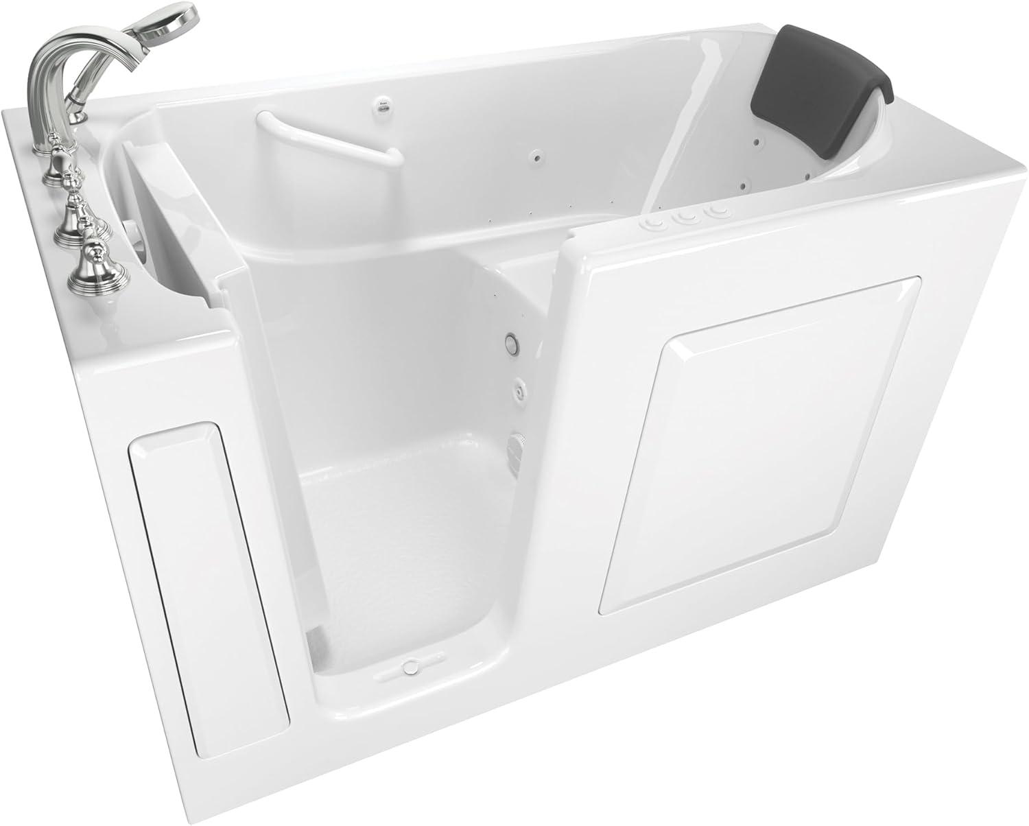 59.5'' x 29.75'' Walk-in Fiberglass Bathtub with Faucet