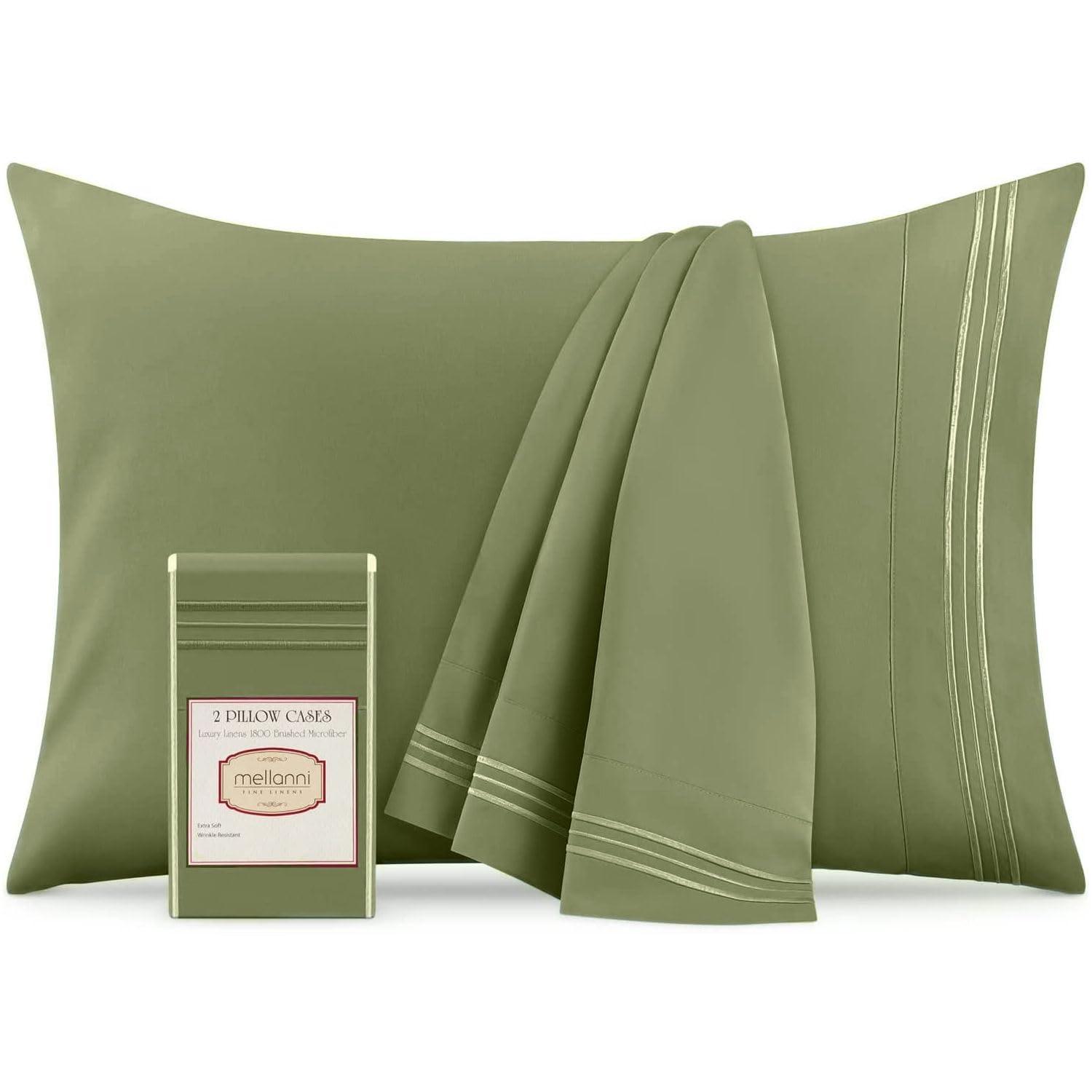 Mellanni Brushed Microfiber Pillowcase Set of 2, King, Sage