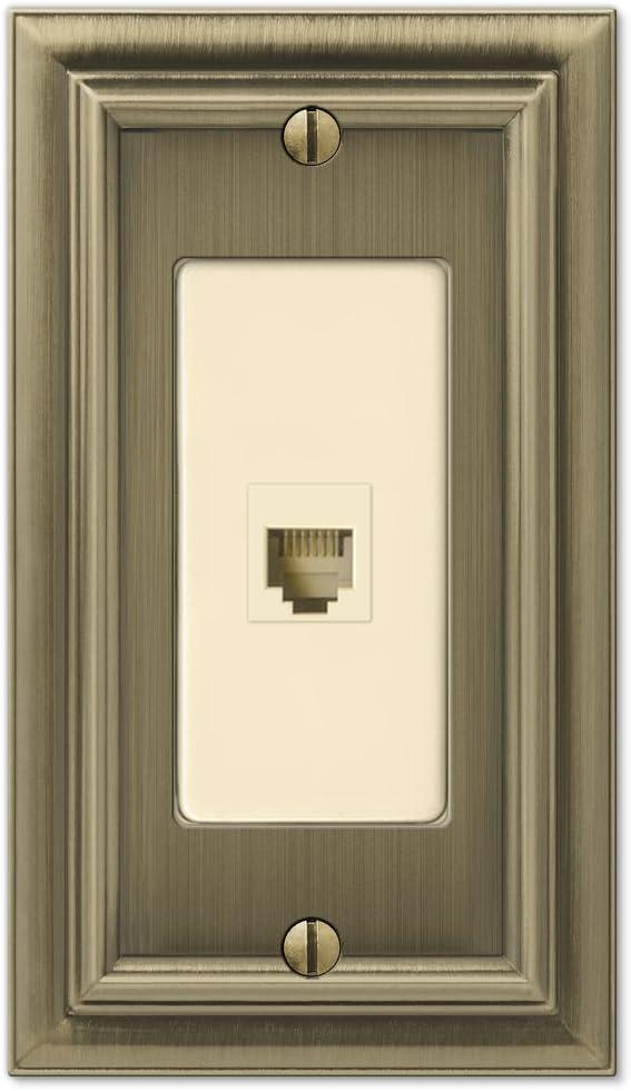 Amerelle 94PHBB Continental Single Phone Cast Metal Wallplate in Brushed Brass Brushed Brass 1 Phone