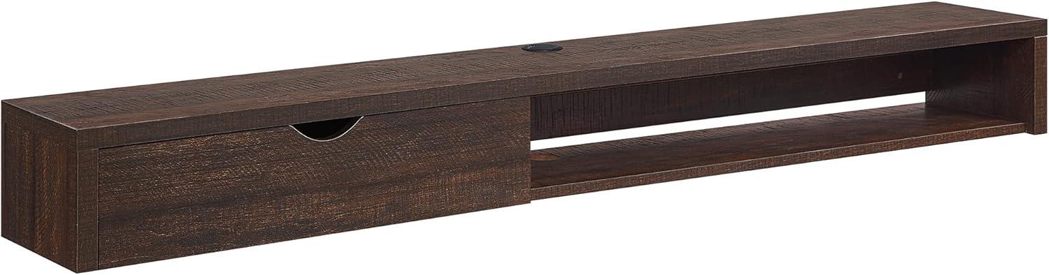 BELLEZE Modern Floating Wall Mounted 60 Inch TV Console With Built-In Shelf & Drawer, Space Saving Decorative Contemporary Media Storage, For Up To 100lbs - Beckett (Espresso)