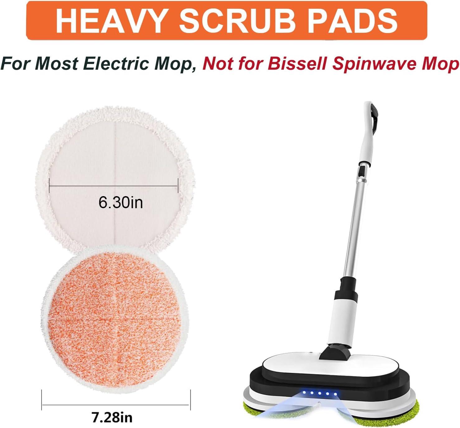 Replacement Bissell Spinwave 2039A 2124 Powered Hard Floor Mop 4 Packs Heavy Scrub Mop Pads