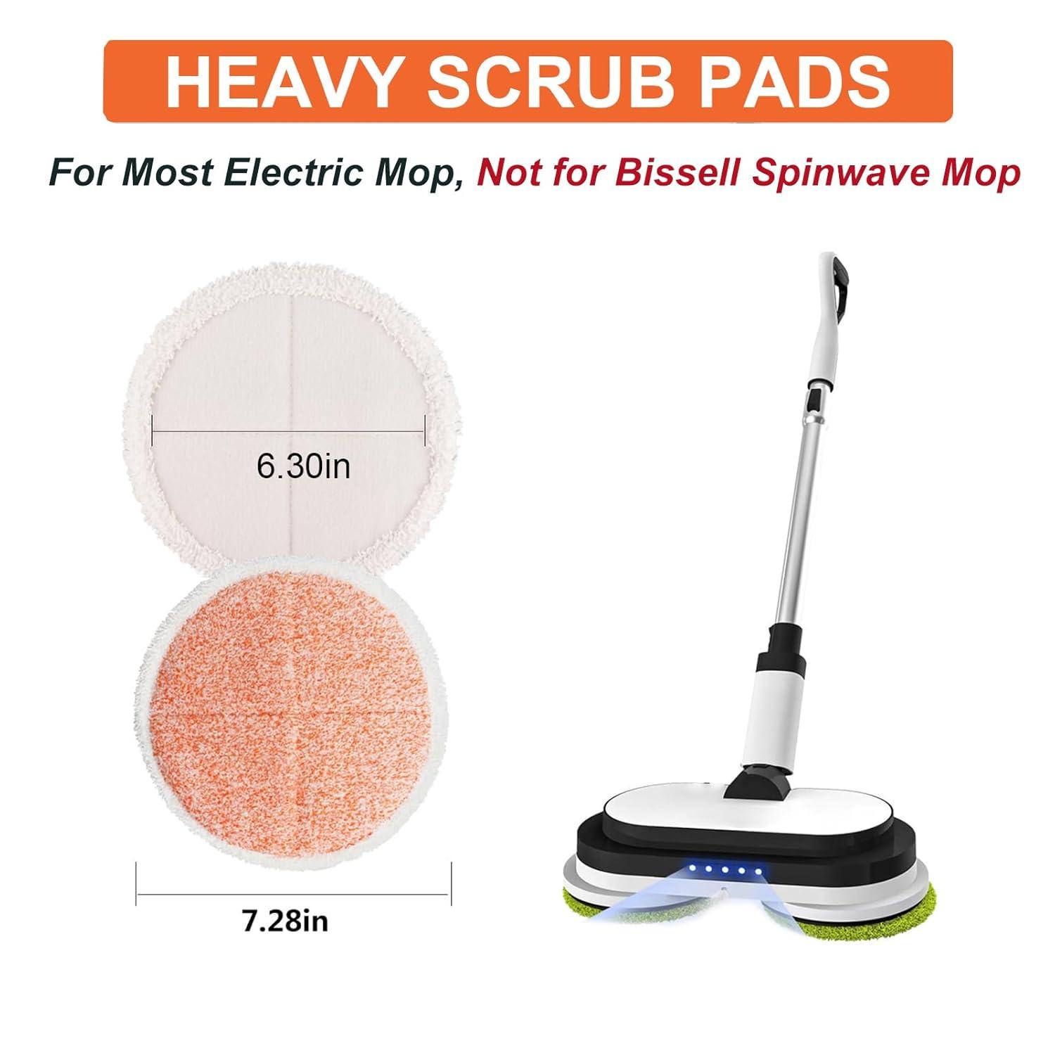 Replacement Bissell Spinwave 2039A 2124 Powered Hard Floor Mop 4 Packs Heavy Scrub Mop Pads