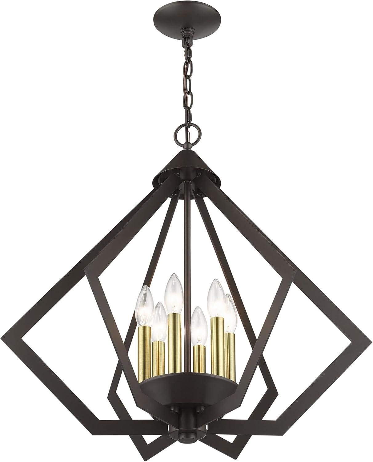 Livex Lighting Prism 6 - Light Chandelier in  Antique Brass