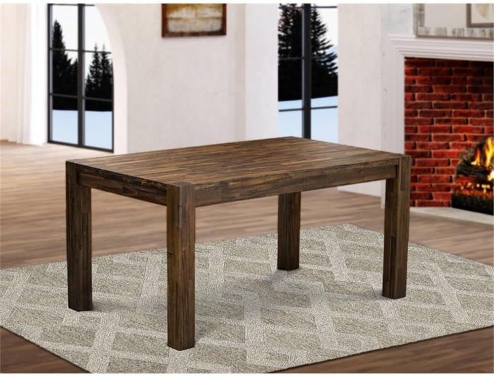 East West Furniture Celina Rectangular Wood Dining Table in Jacobean Brown