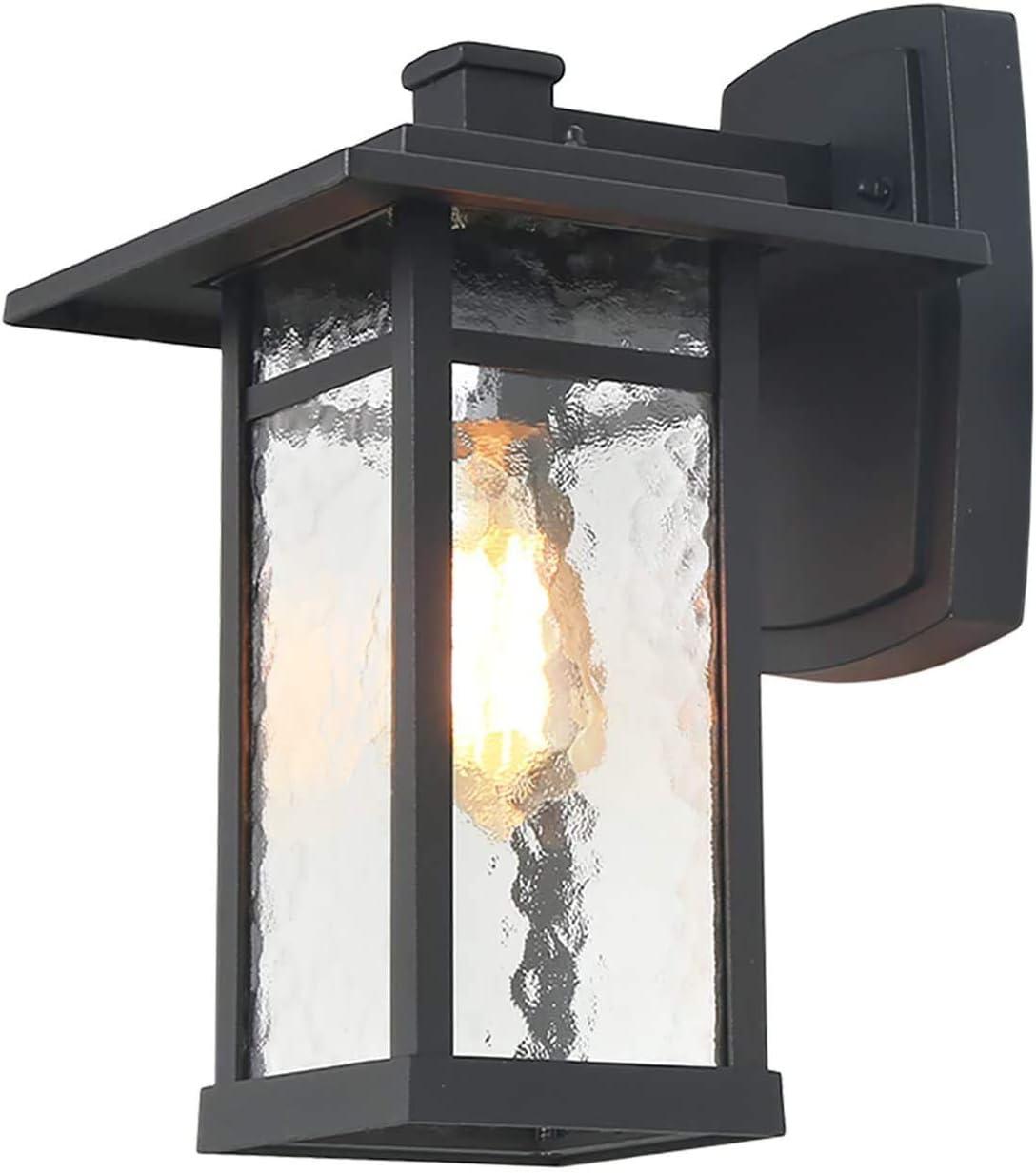 Sabrina Matte Black Dimmable LED Sconce with Rippled Glass