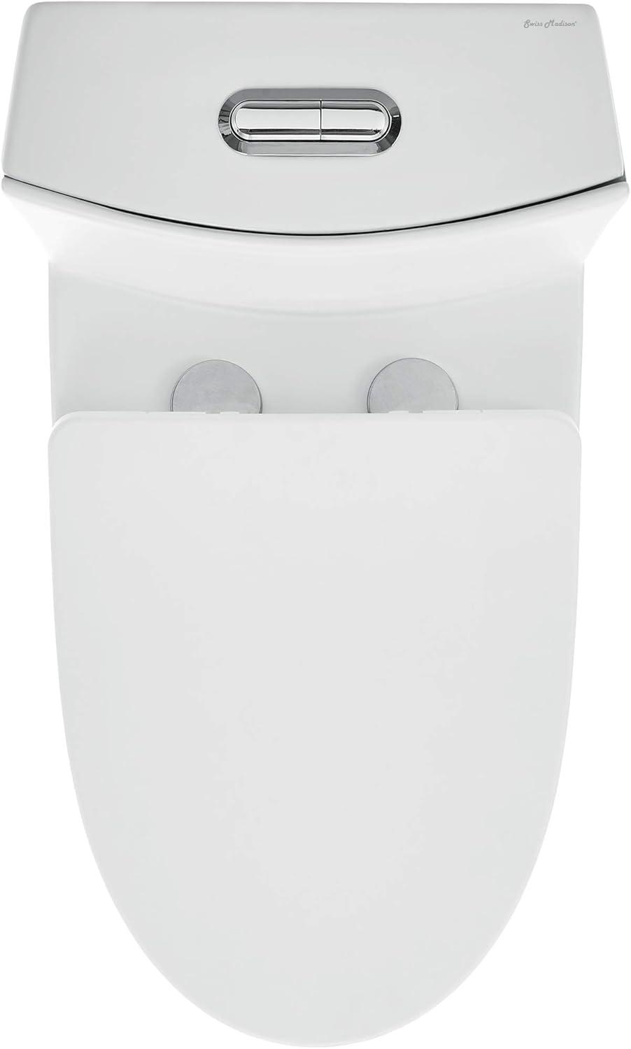 St. Tropez One-Piece Elongated Toilet Vortex Dual-Flush in Matte White 1.1/1.6 gpf