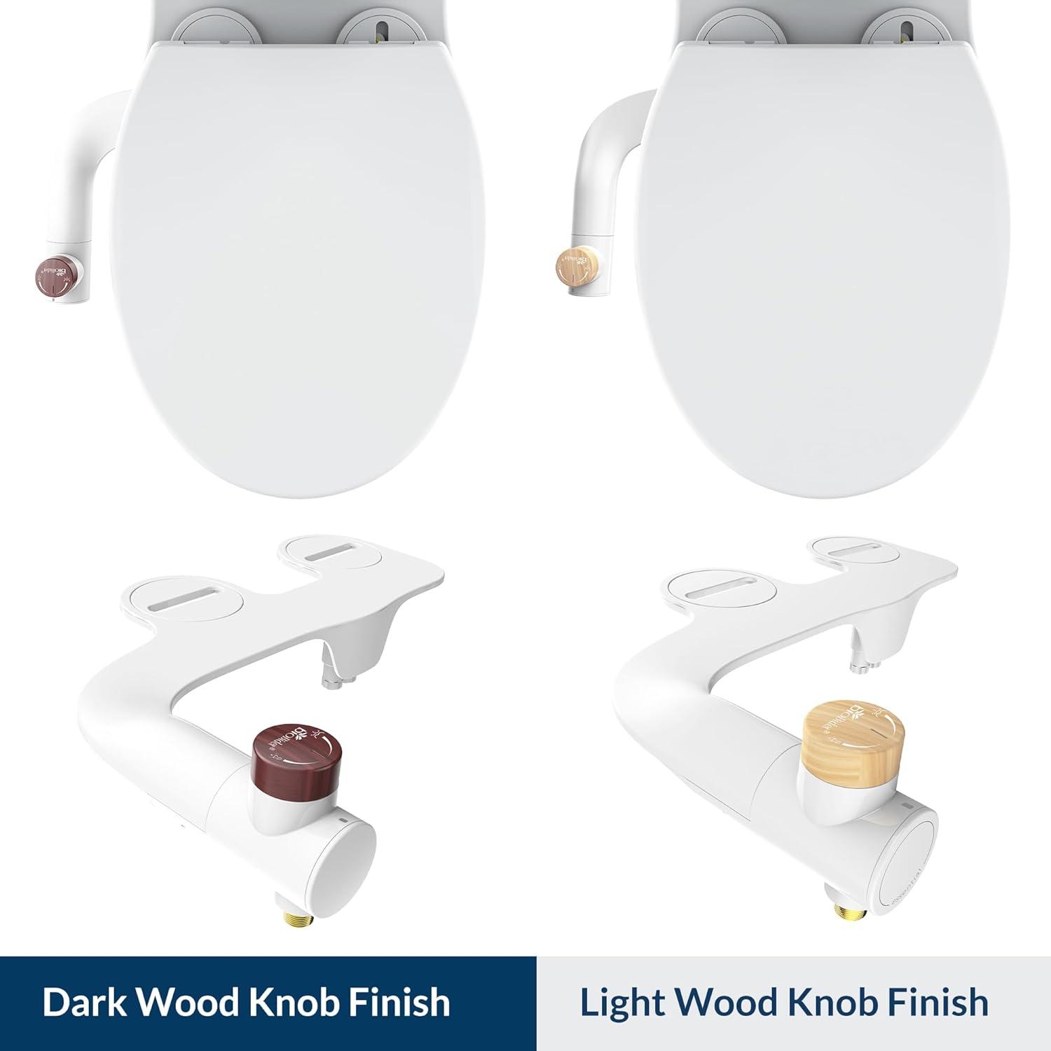 Bio Bidet Essential Bidet Toilet Attachment in White with Dual Nozzle, Fresh Water Spray, Non Electric, Easy to Install, Brass Inlet and Internal Valve,