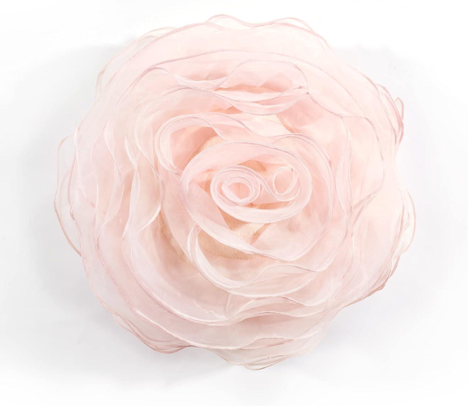 Lush Decor 17 in x 17 in Pink Ruffle Polyester Decorative Pillow