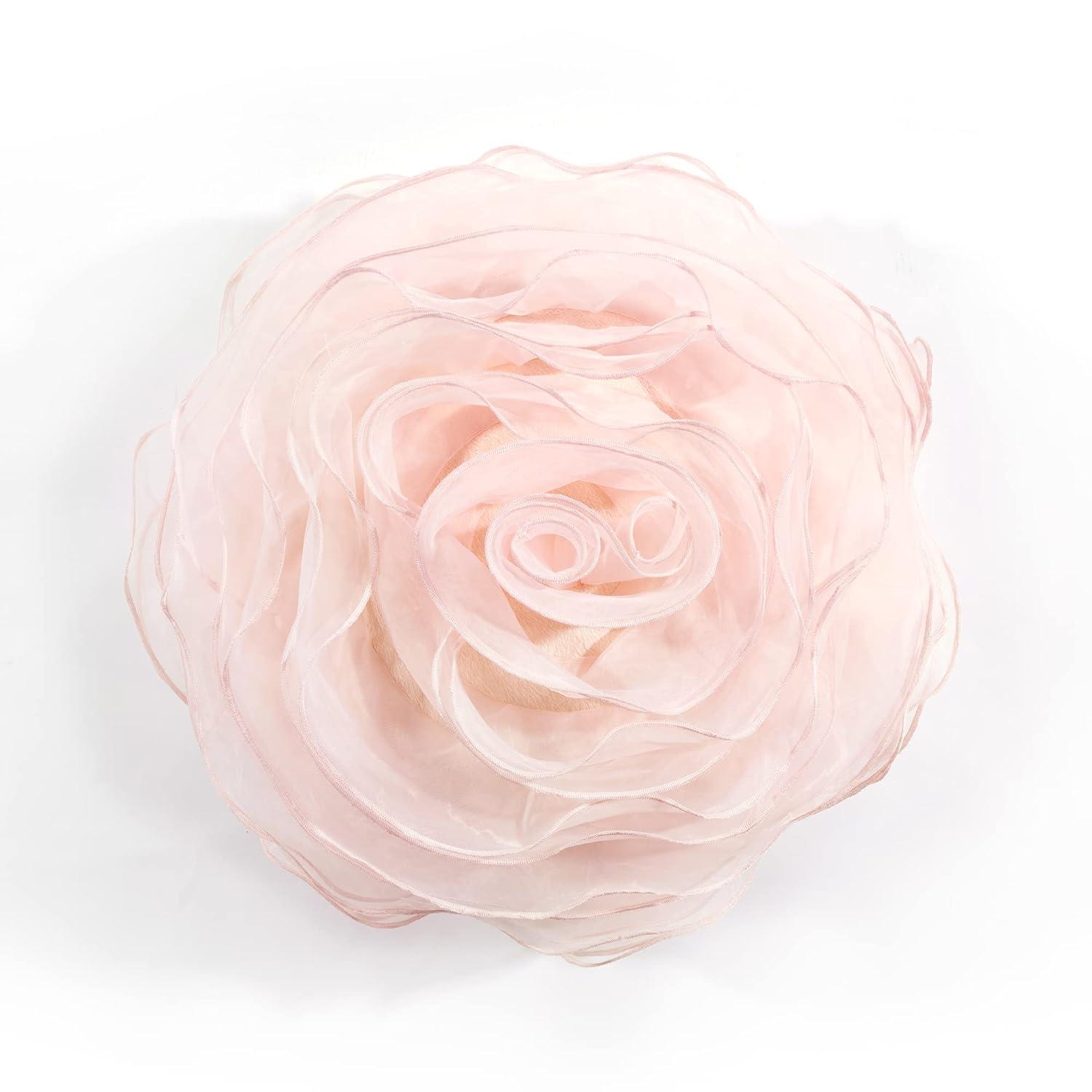 Lush Decor 17 in x 17 in Pink Ruffle Polyester Decorative Pillow