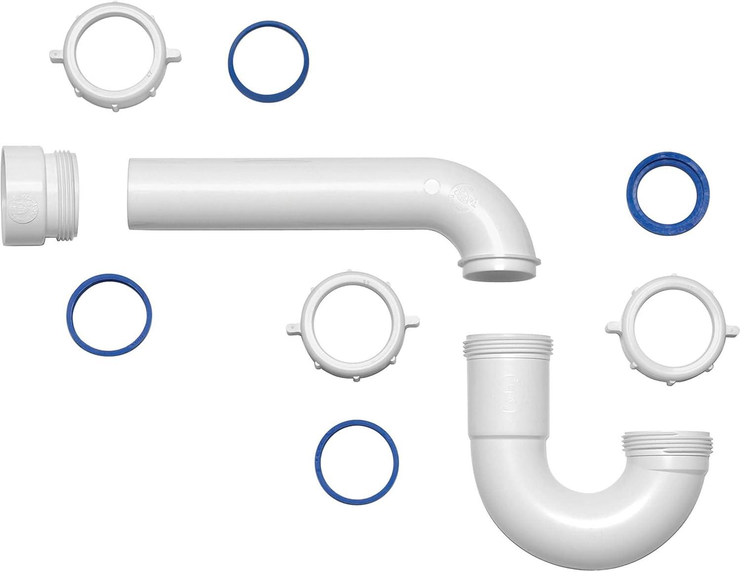 Dearborn P9703WBG 0.5 x 1.5 in. White P-Trap Reversible J-Bend Plastic Pipe