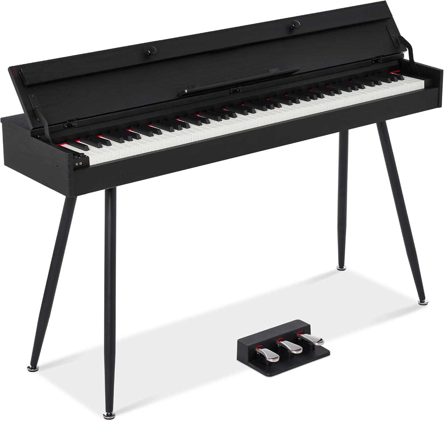 Best Choice Products Best Choice Product Modern 88 Key Fully Weighted Desk Style Digital Piano w/ Metal Legs, 3 Sustain Pedal - Natural