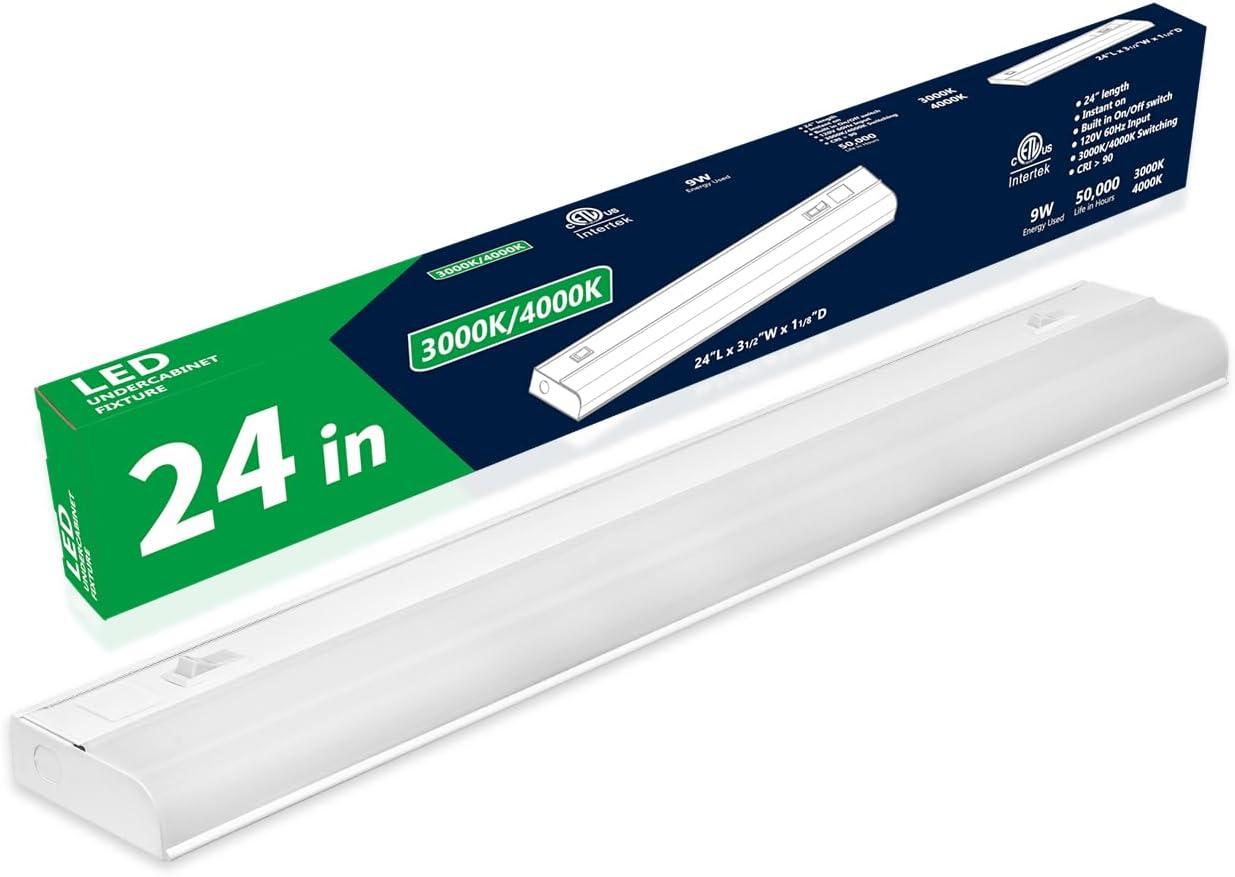 24-Inch Dimmable LED Under Cabinet Light in White