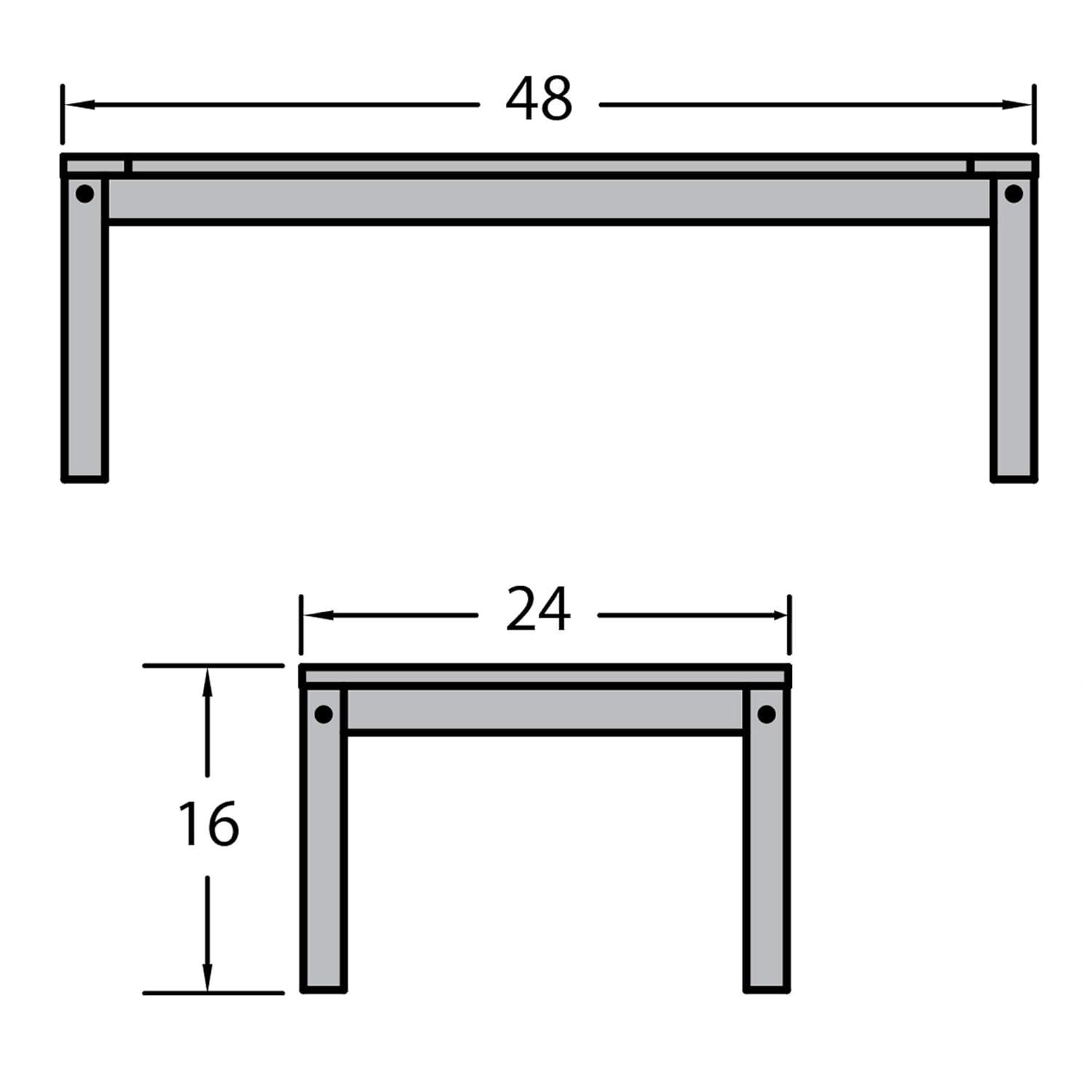 Highwood Adirondack Coffee/Conversation Table - 24" W x 48" L x 16" H, Outdoor, Eco-friendly, Synthetic Wood