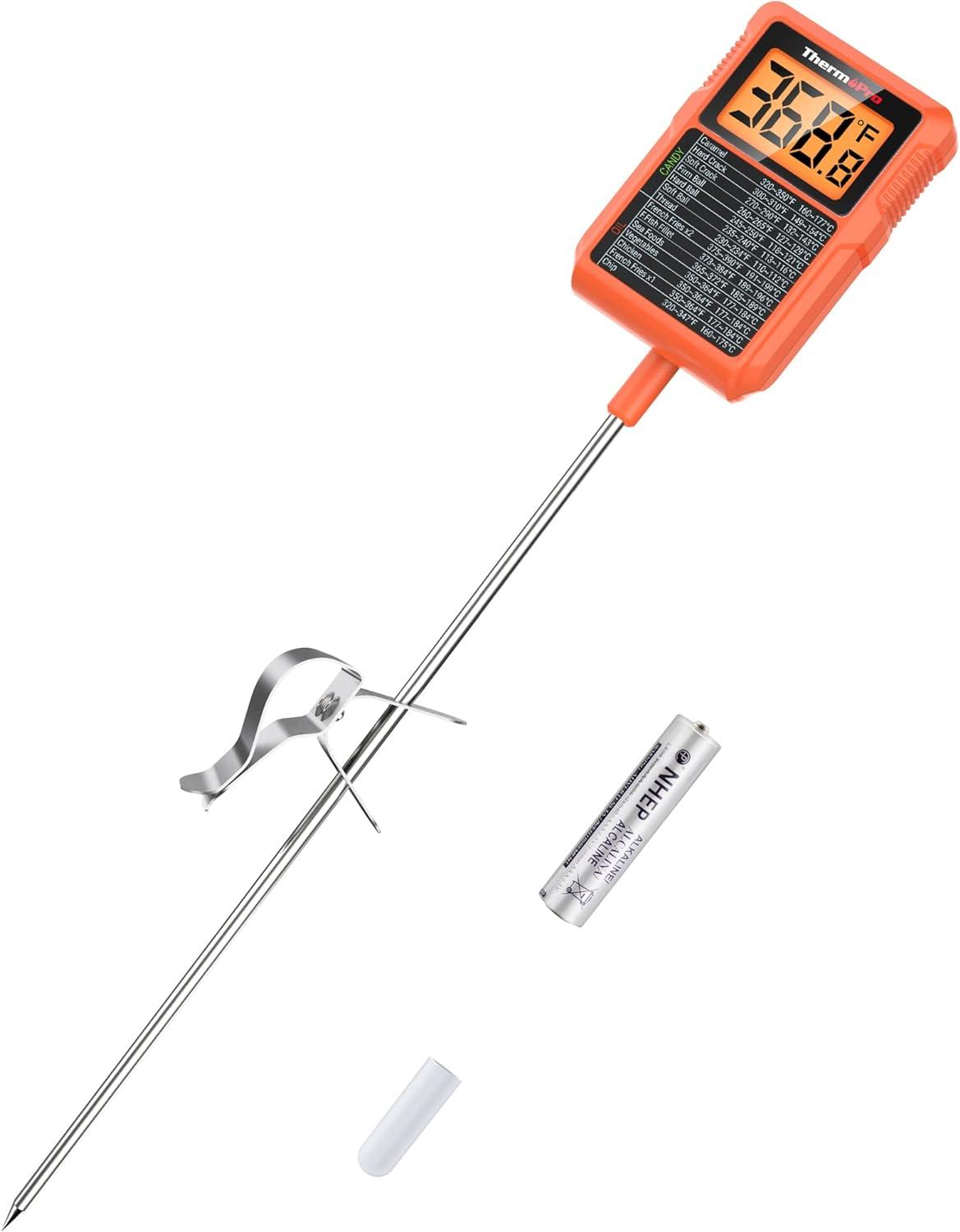 ThermoPro Waterproof Digital Candy and Meat Thermometer with Pot Clip