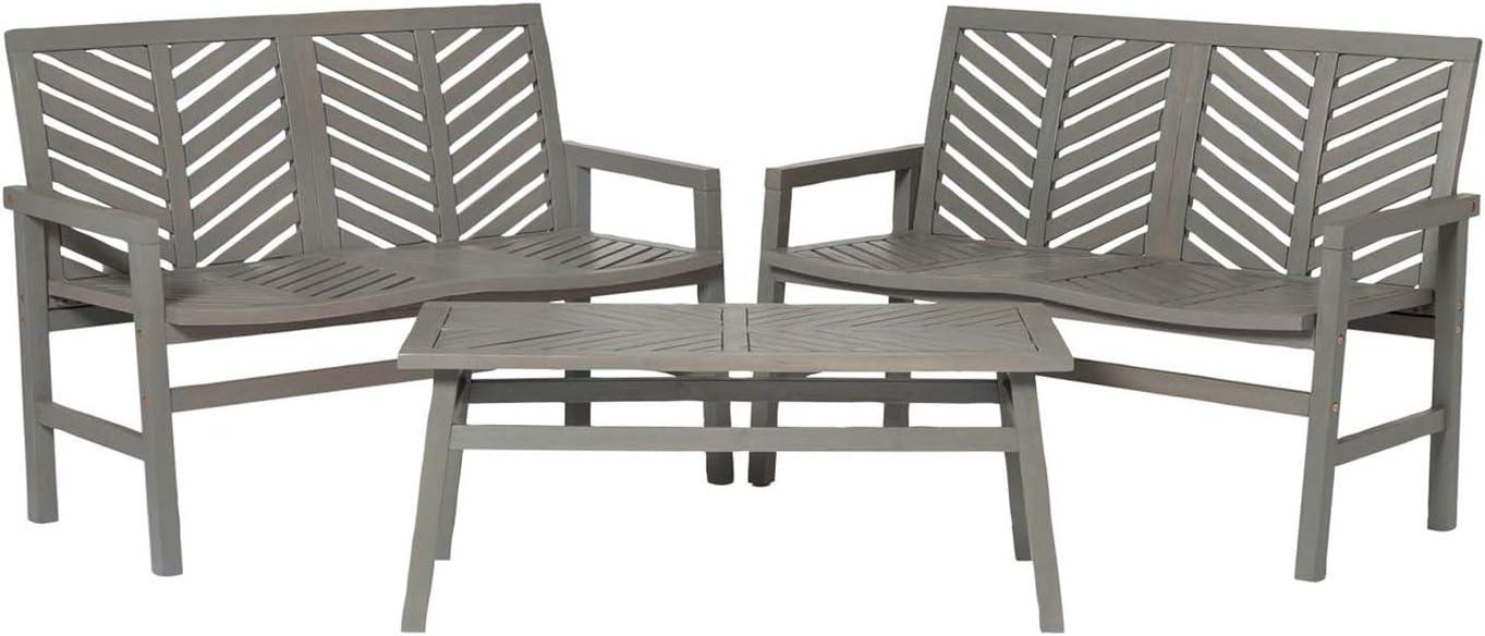 53" Modern Outdoor Wood Patio Dining Bench - Brown