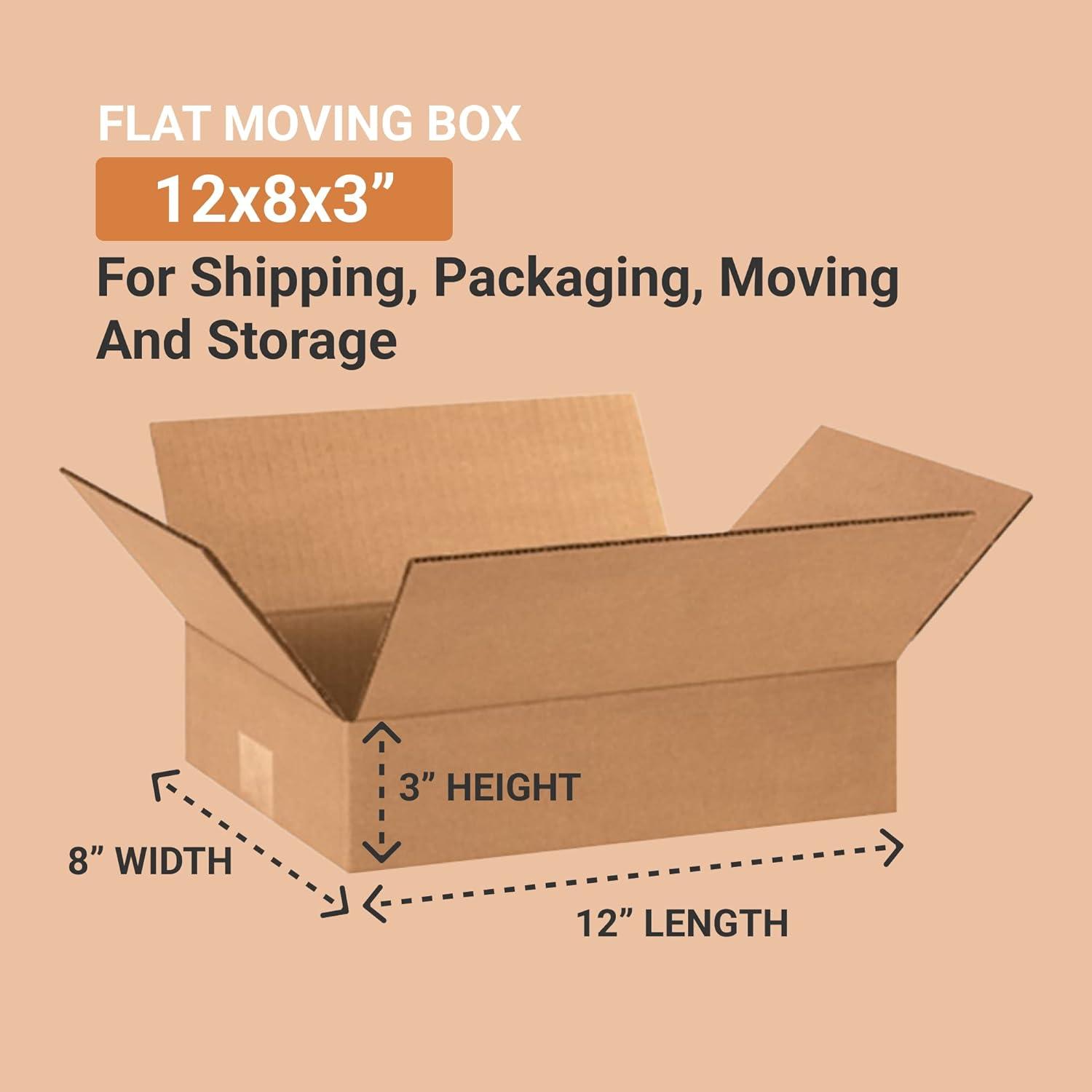 Eco-Friendly Kraft Corrugated Shipping Box 12"x8"x3" - Pack of 25