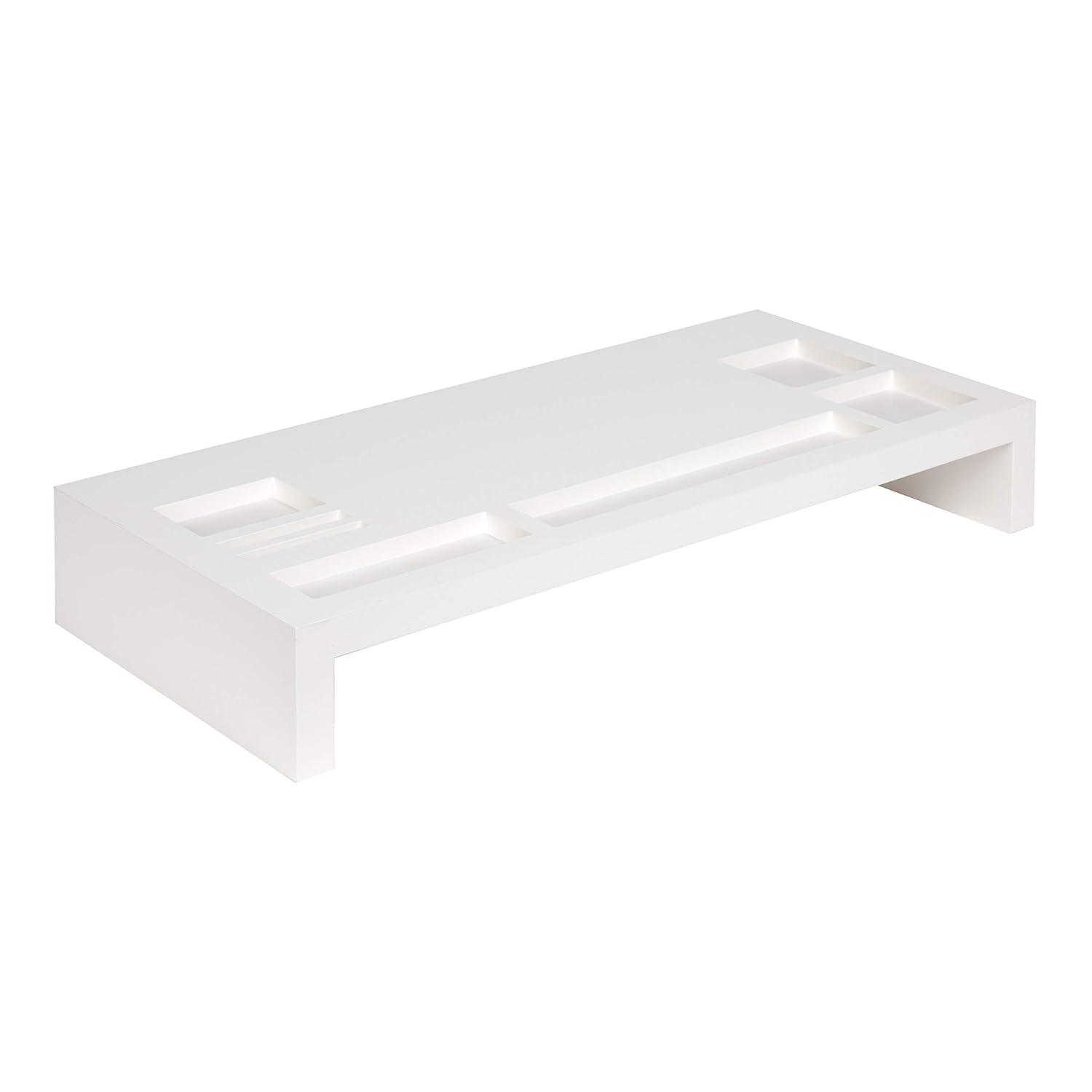 Kate and Laurel Briggs Rectangle MDF Computer Stand, 26x12x4, White
