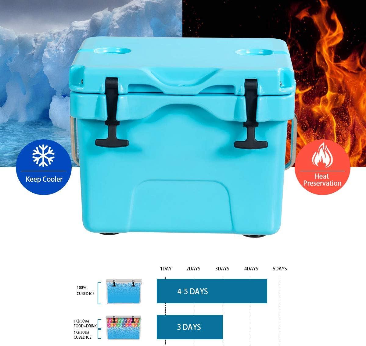 Costway 16 Quart Cooler Portable Ice Chest Leak-proof 24 Cans Ice Boxfor Camping