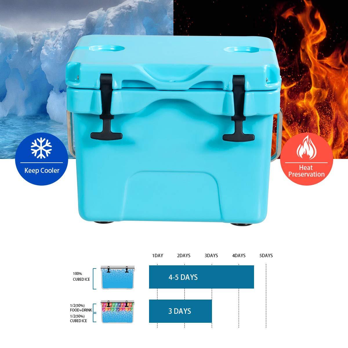 Costway 16 Quart Cooler Portable Ice Chest Leak-proof 24 Cans Ice Boxfor Camping