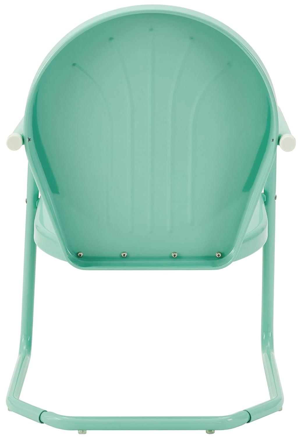 Crosley Furniture Griffith Metal Outdoor Patio Chair in Aqua