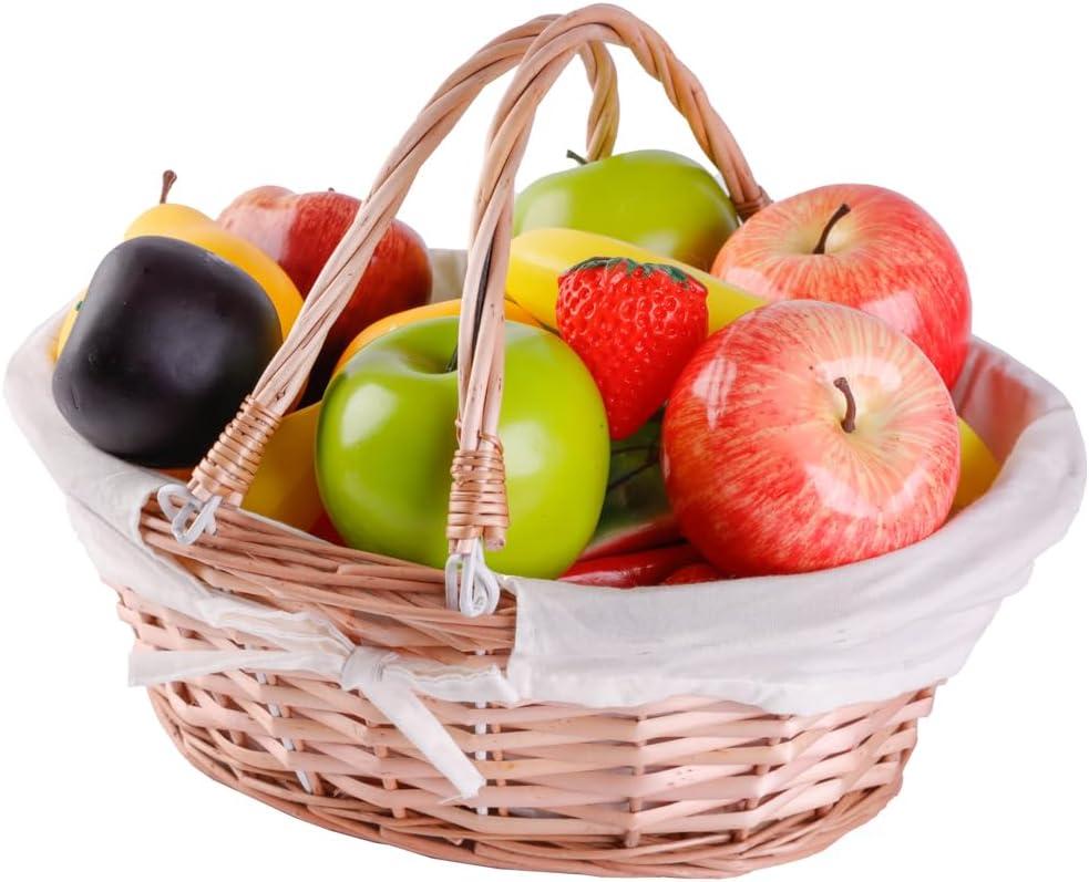Quickway Imports Wicker Willow Picnic Basket with Double Drop - Down Handles
