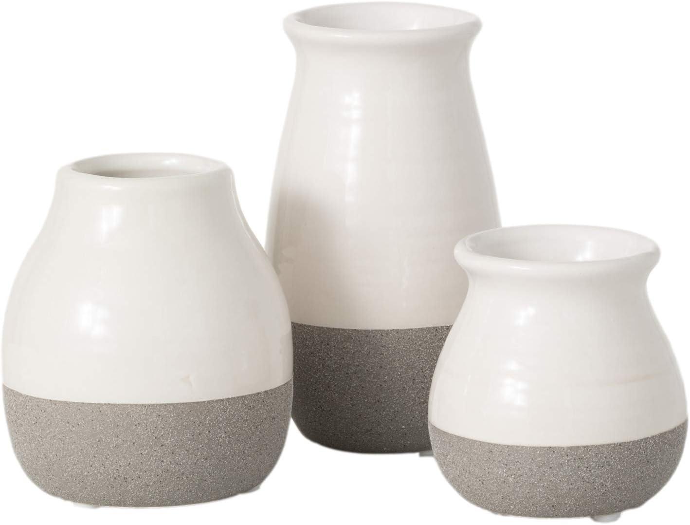 Sullivans Set of 3 Petite Ceramic Vases 3"H  4.5"H & 5.5"H