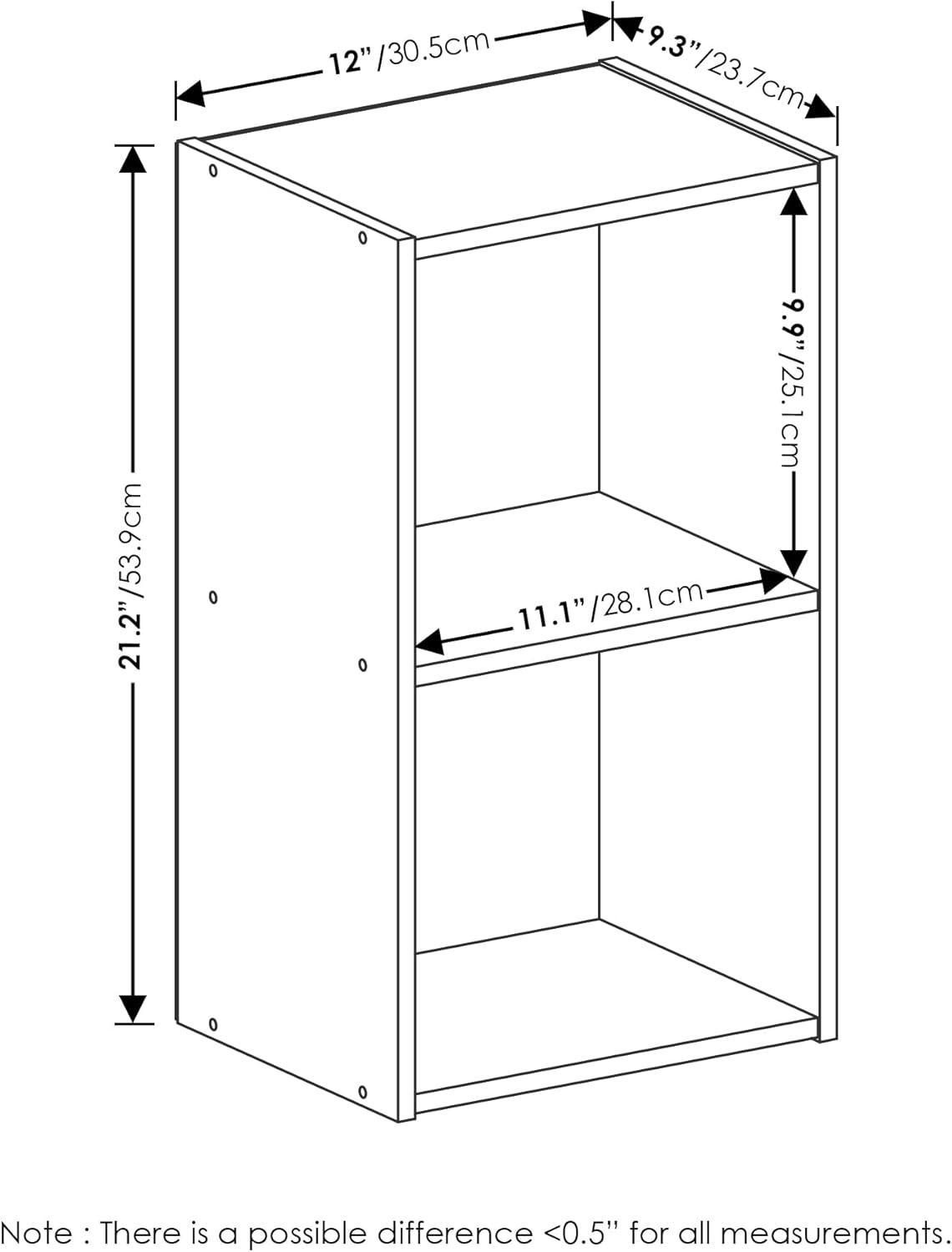 Minimalist White Wood Cube Display Shelf, 12x26 in