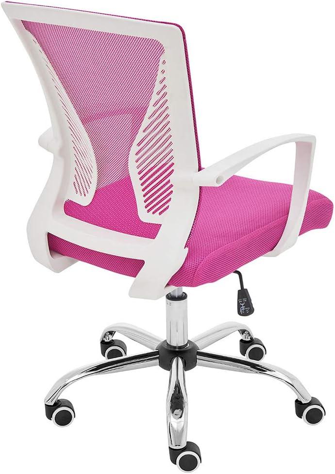 Modern Home Zuna Mid-Back Office Chair - White/Pink